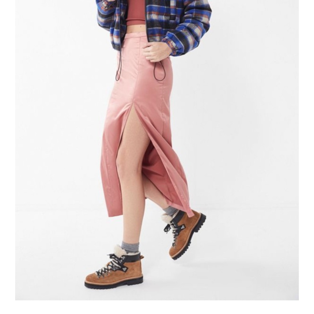 Urban Outfitters Satin Side-Slit Maxi Skirt